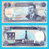 Irak (p#84) 100 Dinars 1994 UNC 'Saddam Hussein'; (ROG CITITI DETALIILE!)