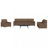 vidaXL Set de canapele, 3 piese, maro, textil