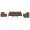 vidaXL Set de canapele, 3 piese, maro, textil