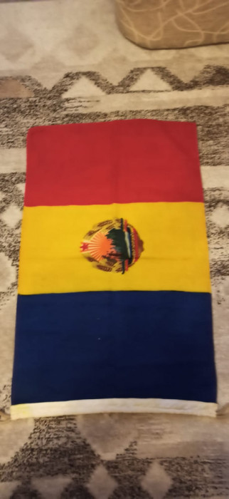 steag, drapel original RSR din in pt catarg, naval, comunism, colectie, 90x60 cm