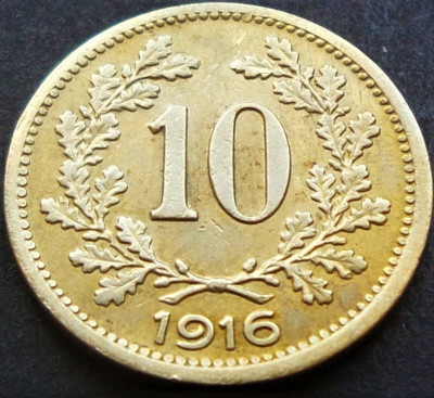 Moneda istorica 10 HELLER- AUSTRIA/ AUSTRO-UNGARIA, anul 1916 *cod 3458 E foto