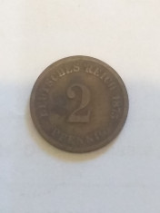 Moneda 2 Pfennig 1875 foto