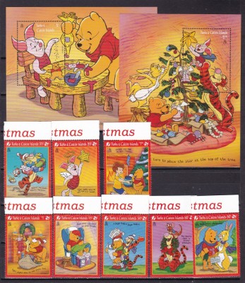 Turks Caicos 1996 Disney MI 1346-1353 + 2 bl.165,166 MNH w66 foto