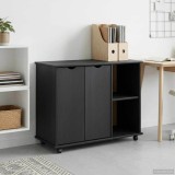 vidaXL Cabinet mobil cu roata Gri 100 x 39 x 65,5 cm Lemn de pin masiv 42028386