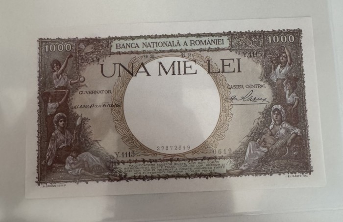 1000 lei 1938 UNC