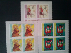 ELVETIA 2012 PRO JUVENTUTE Serie 3 timbre autoadezive in Bloc de 4 MNH** foto