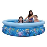 Piscina gonflabila pentru copii cu inel superior, &Oslash;2.05x0.47m, Albastra, CMCLASS