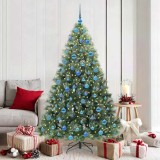 vidaXL Brad de Crăciun artificial cu 300 LED Verde 180 cm PE și PVC 3397855