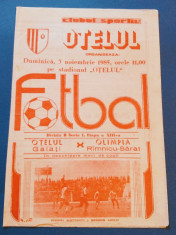 Program meci fotbal OTELUL GALATI - OLIMPIA RAMNICU SARAT (03.11.1985) foto