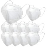 Cumpara ieftin Set 10 masti de protectie KN95 pentru adulti, filtrare ridicata minimum 95%, de unica folosinta, culoare alba
