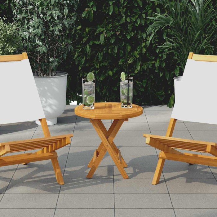 vidaXL Blat de masă, 40 cm, lemn masiv de tec, rotund, 2,5 cm