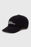 Jack Wolfskin șapcă Baseball culoarea negru, cu imprimeu 1900675