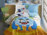 Cumpara ieftin Set Lenjerie si Cuvertura Copii Giant Albastru (Bumbac 100%)