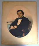 Portret de gentleman tehnica mixta (tempera si guasa) cca 1850