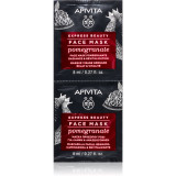 Apivita Express Beauty Revitalizing Face Mask Pomegranate Mască facială pentru revitalizare și iluminare 2 x 8 ml