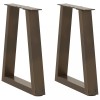 VidaXL Picioare pentru măsuță de cafea &icirc;n formă de V, 2 buc., oțel natural, 38x(42-43,3) cm 4012547