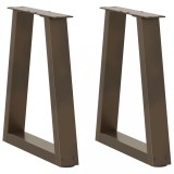 vidaXL Picioare pentru măsuță de cafea &icirc;n formă de V, 2 buc., oțel natural, 38x(42-43,3) cm