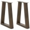 vidaXL Picioare pentru măsuță de cafea &icirc;n formă de V, 2 buc., oțel natural, 38x(42-43,3) cm 4012547