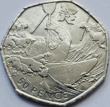 50 pence 2011 Marea Britanie, Canoeing, 2012 Summer Olympics, London, km#1182