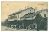 1121 - TEIUS, Alba, Railway Station, Romania - old postcard - unused, Necirculata, Printata