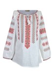Bluza dama tip ie 124, alb/maro , marimea L, Casual, Bumbac