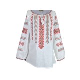 Bluza dama tip ie 124, alb/maro , marimea XL