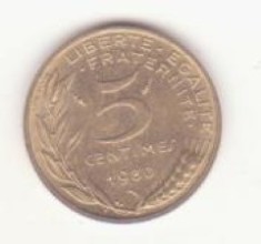 Franța 5 centimes 1998 foto