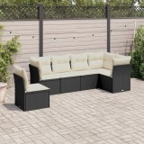 Cumpara ieftin Gossi set mobilier de gradina cu perne, 6 piese, negru, poliratan