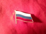 Insigna RUSIA - Drapel , L= 2cm , metal si email