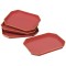 Set 4 platouri servire, Dreptunghi, rosu, 20.5x14.8x1.7 cm