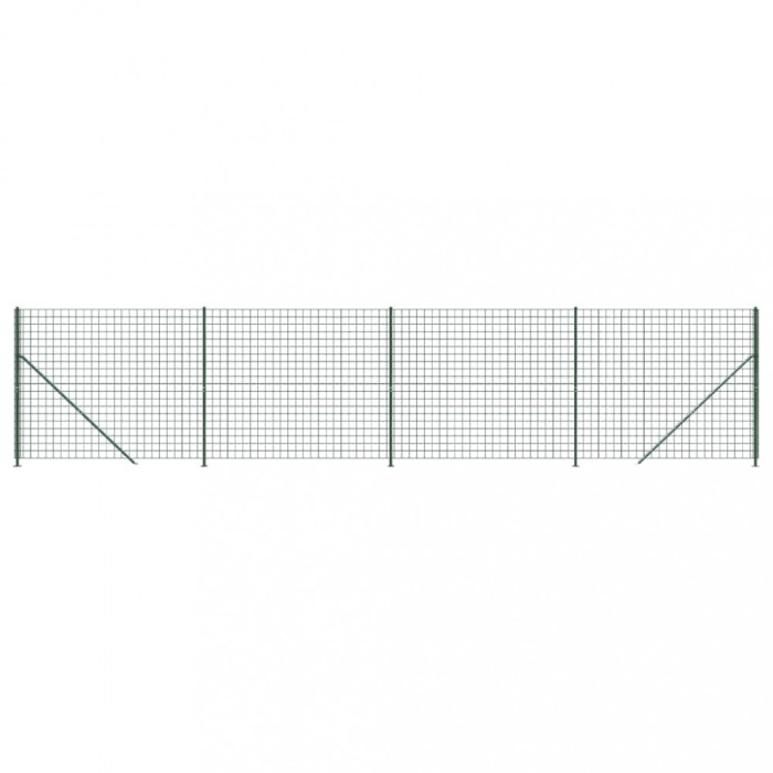 Gard plasa de sarma cu bordura, verde, 1,6x10 m