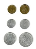 SV * Romania - LOT COMPLET MONEDE RPR 1 LEU (Al + Cu) - 2 LEI (Al + Cu) - 5 LEI - 20 LEI 1951 +/- AUNC cu luciu monetar partial !!, Aluminiu