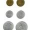 SV * Romania - LOT COMPLET MONEDE RPR 1 LEU (Al + Cu) - 2 LEI (Al + Cu) - 5 LEI - 20 LEI 1951 +/- AUNC cu luciu monetar partial !!