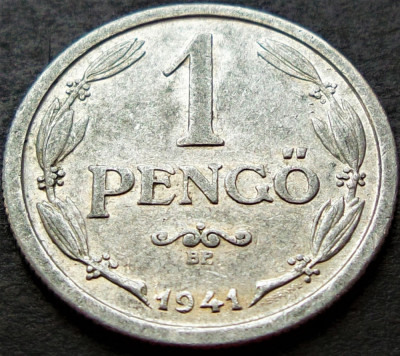 Moneda istorica 1 PENGO - UNGARIA FASCISTA, anul 1941 *cod 2683 B foto
