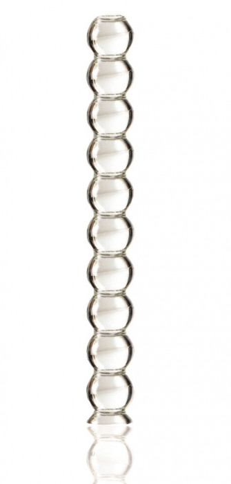 Dildo Multi Beads, Sticla Premium, Transparent, 21 cm, Passion Labs, Glass Series