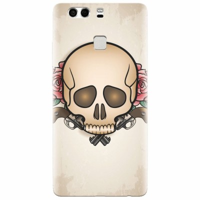 Husa silicon pentru Huawei P9 Plus, Skulls And Roses foto