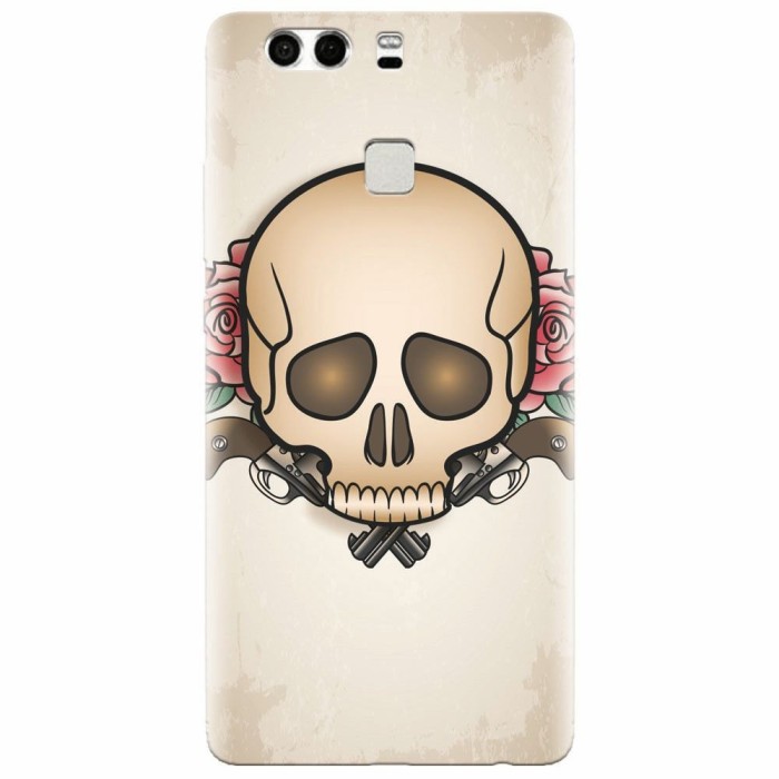 Husa silicon pentru Huawei P9 Plus, Skulls And Roses