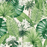 Tapet tematic, cu frunze, verde, alb, dormitor, Eden, M37814