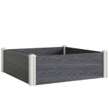 Outsunny Pat &Icirc;nălțat de Grădină din Vinil, 102x102x33 cm, Kit Modular cu Picioare Interconectabile și Fund Deschis, Jardinieră pentru Flori, Ierburi ș