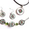 Set bijuterii sticla cu motiv traditional, set colier pandantiv, cercei si bratara 32288
