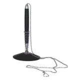 Pix cu bila CNX 138892, cu suport birou, baza rotunda, cu lant metalic, corp negru, scris albastru