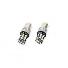 Set becuri auto cu LED CANBUS P21W BA15S 15 SMD 7.5W Alb 12/24V AM01293.