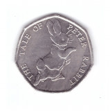 Moneda Marea Britanie 50 pence 2017 The tales of Peter Rabbit, stare foarte buna, Europa, Cupru-Nichel