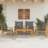 VidaXL Set mobilier de grădină cu perne, 5 buc., lemn masiv acacia