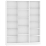 HOMCOM Bibliotecă cu Polițe Reglabile și Sistem Anti-Răsturnare din PAL, 149 x 23,6 x 188 cm, Albă | Aosom Romania