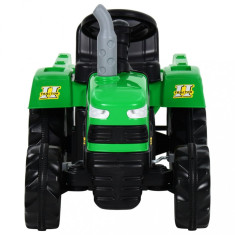vidaXL Tractor pentru copii, cu pedale &amp;amp; remorca, verde ?i negru foto