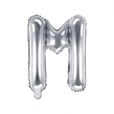 Balon folie metalizata litera M, Argintiu, 35cm