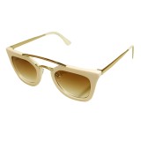 Ochelari de Soare, Zamo&reg;, Padova White, Protectie UV400, Model Cateye, Rama Alba, Lentile Maro, Plastic