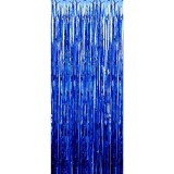 Perdea franjurata, flippy, model decor petrecere, pentru fundal de poze, amenajare colorata a petrecerii, dimensiune 100x200 cm, albastru inchis