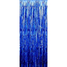 Perdea franjurata, flippy, model decor petrecere, pentru fundal de poze, amenajare colorata a petrecerii, dimensiune 100x200 cm, albastru inchis